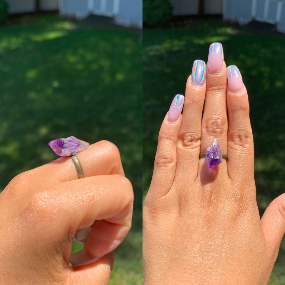 ❗️SOLD❗️ Adjustable Purple Stone Rings
